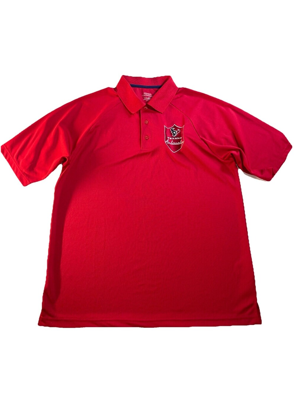 Houston Texans Ambassador Polo Shirt Men XL Red Extreme Performance NFL Golf